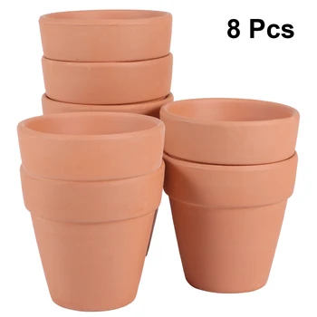 

8PCS Desktop Flower Vase Ceramic Pot Simple Flower Pot for Home Office Decoration - 9x9cm (Red)