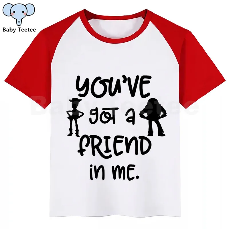Toy Story/футболка для мальчиков с надписью «You 've Got A Friend In Me» футболки для девочек с принтом животных из мультфильмов детская футболка одежда с короткими рукавами для мальчиков и девочек