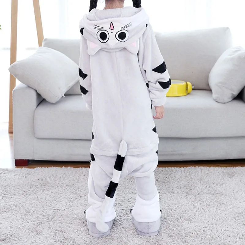 Qi Cat Детская Пижама-комбинезон в виде животных для детей, Косплэй kigurumi Пижама «летучая мышь» для маленьких мальчиков и девочек Одеяло спальная Пижама с капюшоном; одежда для сна, один размер - Цвет: Qi Cat
