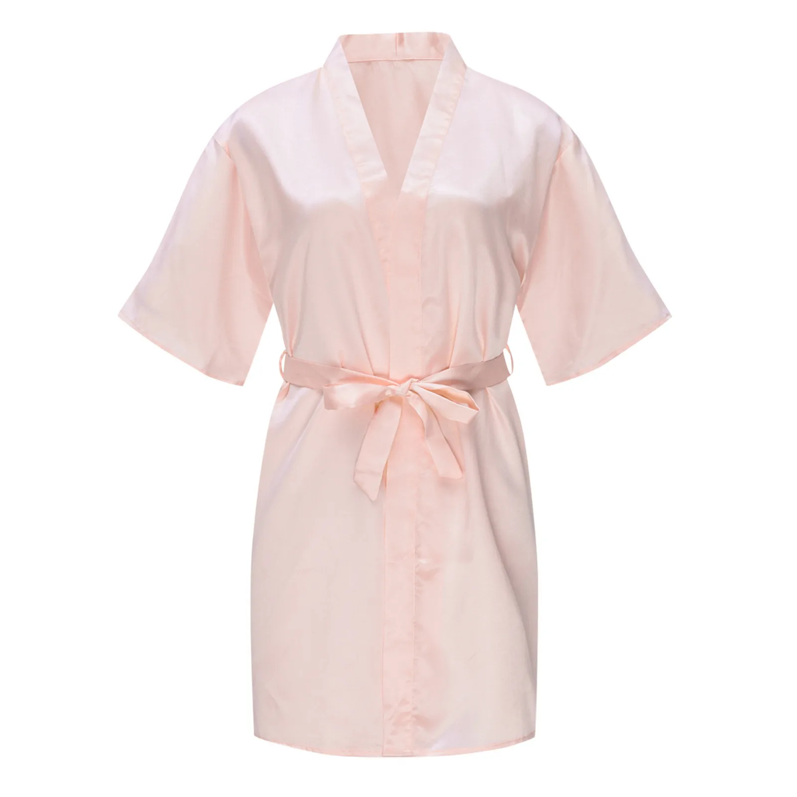 Toddler Kids Baby Girls Sleepwear Solid Print Summer Kimono Robes Lace-up Bathrobe Sleepwear Children Clothes Coat Set 2y-11y