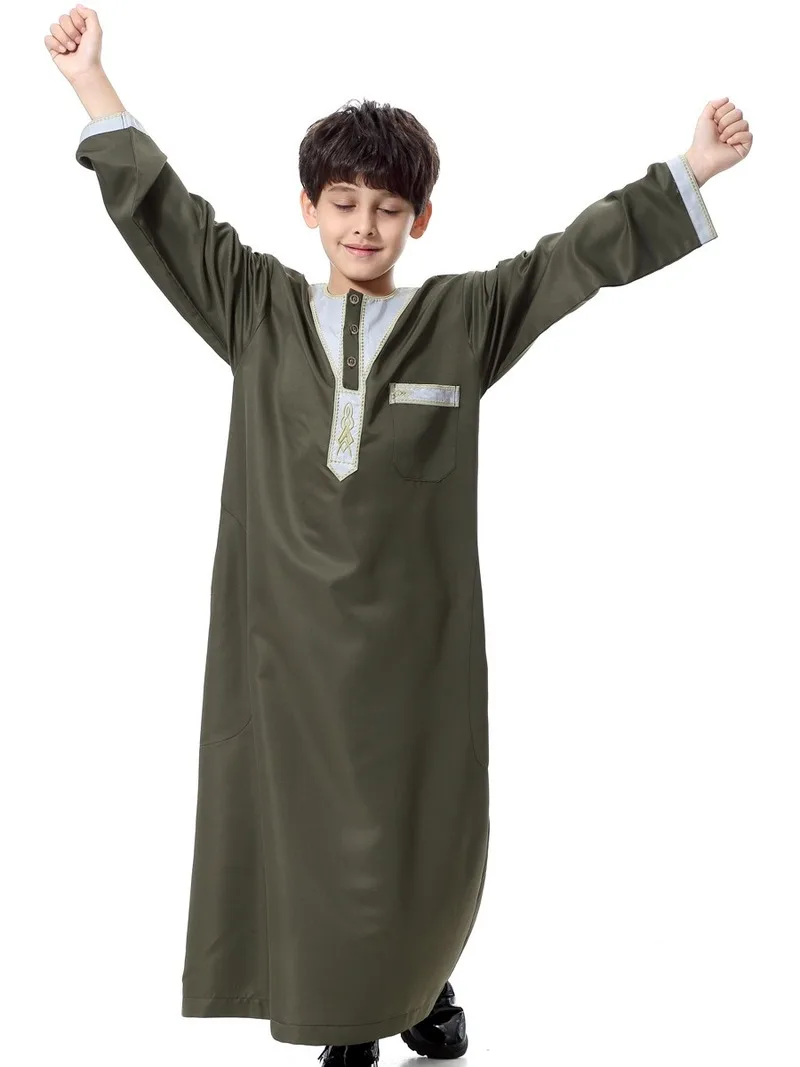 Турецкое мусульманское детское кимоно Abaya Jubba Thobe для мальчиков Thawb Caftan детей