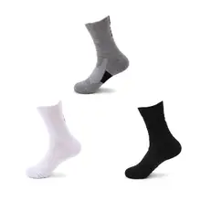 Мужские высокие спортивные носки, неразрывная ворсовая петля, впитывающие пот Нескользящие баскетбольные носки для спорта на открытом воздухе, бадминтон, бег