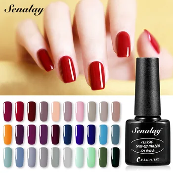 

SENALAY 6ml Soak Off Nail Gel Polish For Nail Manicure Base Top Coat Gel Varnishes Nail Art Semi Permanent Nail Polish Primer