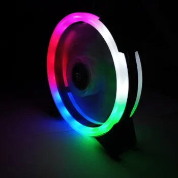 

Newly Double Glowing Ring Chassis Cooling Fan Computer Components Colorful Cooling Fan For Desktop PC