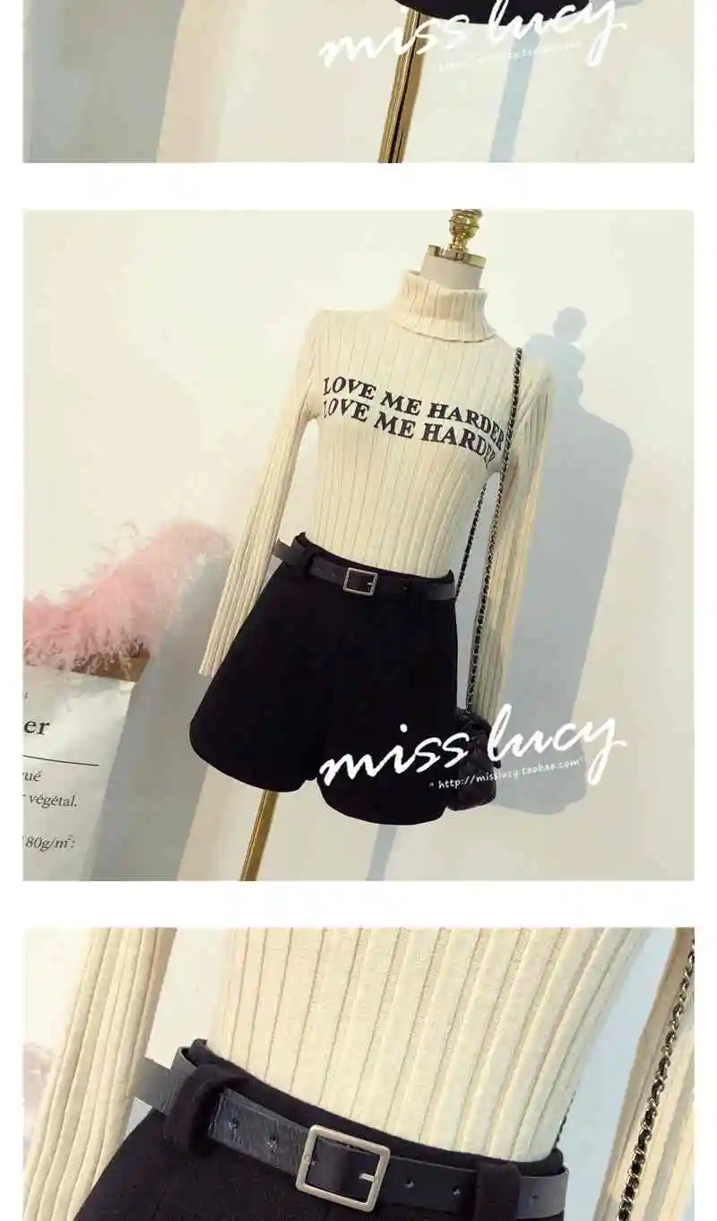AREQW Autumn Winter High Waist Shorts for Women Casual Warm Booty Shorts with Belt