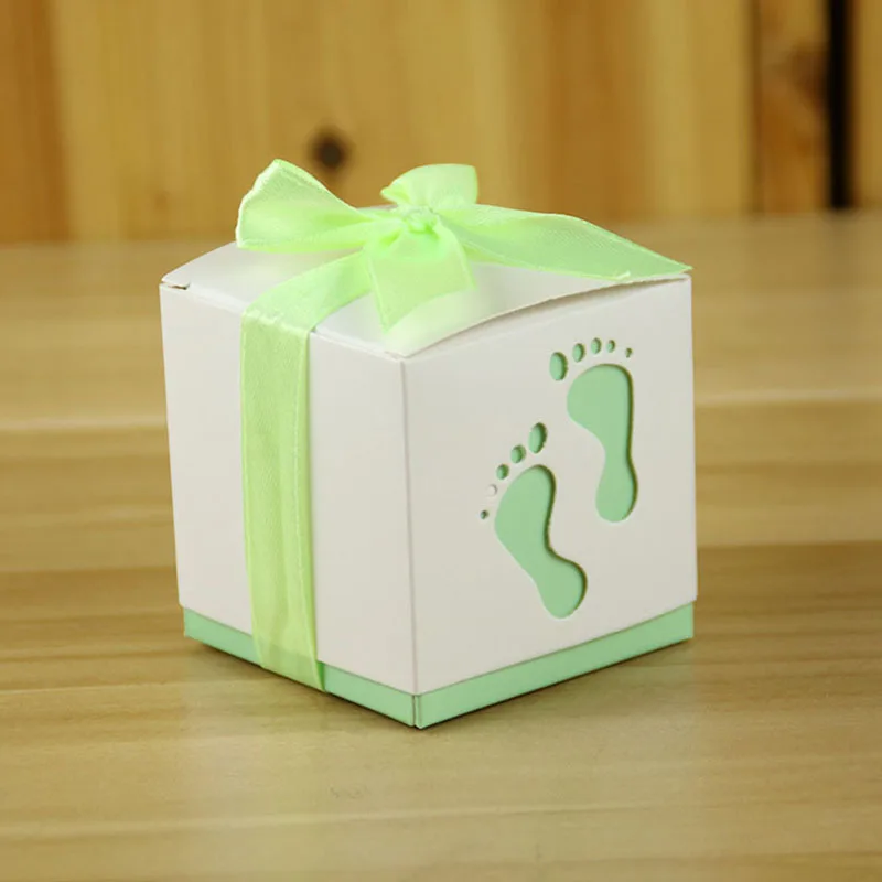 50 шт. детские подарочные коробки для конфет Bomboniere для свадьбы - Цвет: Light Green