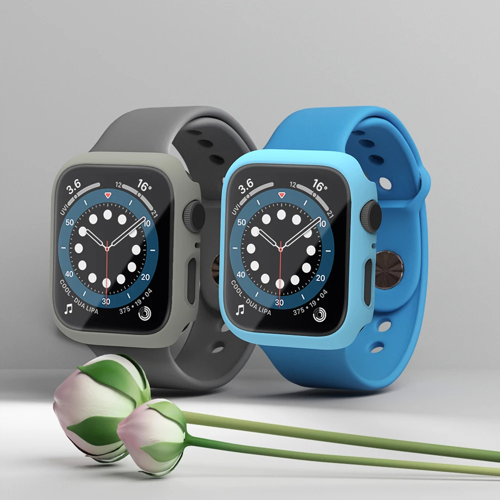 Glass+Case for iWatch Case Cover for Apple Watch Case 45/41mm 44mm 42mm 40mm 38mm Series 7 6 5 4 3 2 1 SE Protector Accessories