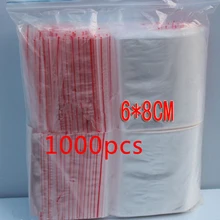 1000 шт 6x8 см pe прозрачные дорожные Подарочные Упаковочные пакеты пластиковый пакет для ожерелья/ювелирных изделий diy Пользовательские ziplock Прозрачные сумки для самостоятельной Печати