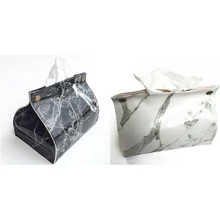 Коробка для салфеток с мраморным узором из искусственной кожи, бумажный контейнер для салфеток в автомобиле, чехол для салфеток