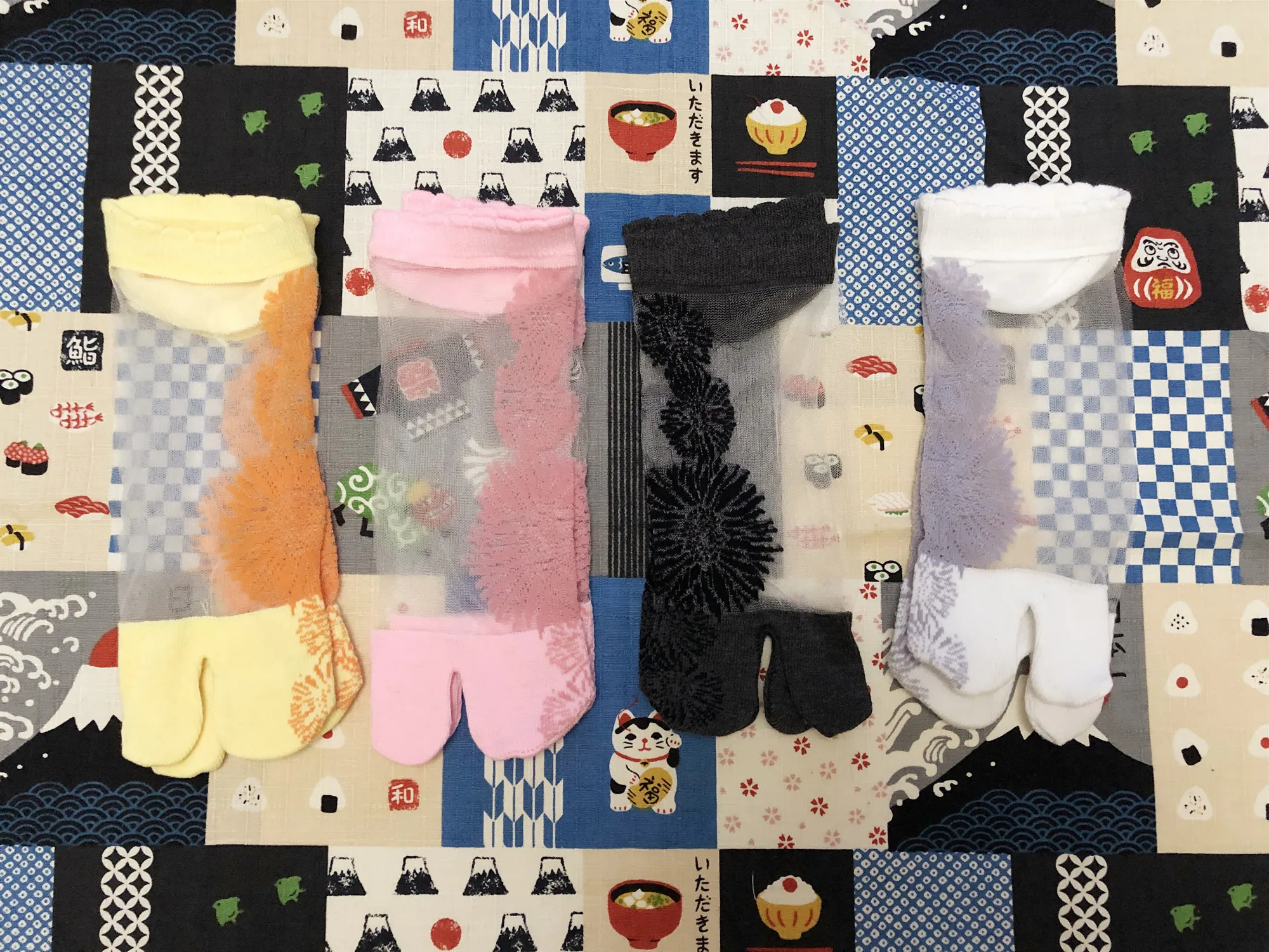 Japanese-style tabi socks silk sweet and lovely summer invisible two-finger socks two toe socks two-finger socks