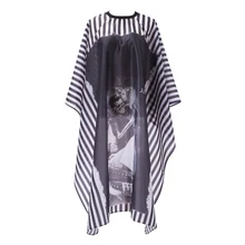 MONJA в черно-белую полоску; череп голова парикмахерского салона волос картины ткань профессиональная Нейл-арт Краска для укладки волос накидка