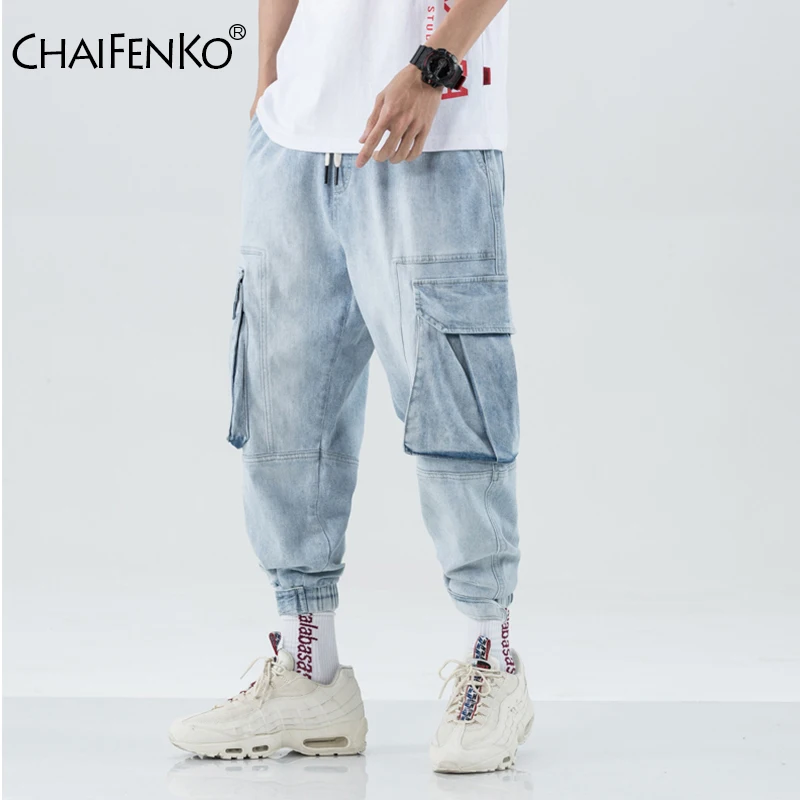 CHAIFENKO Men Multi-pocket Harem Hip Hop Pop Pants Trousers Streetwear Jeans Male Casual Fashion Cargo Pants Men Jogger Jeans CHAIFENKO Men Multi-pocket Harem Hip Hop Pop Pants Trousers Streetwear Jeans Male Casual Fashion Cargo Pants Men Jogger Jeans
