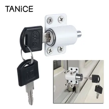 

TANiCE 4Pcs Universal Zinc Alloy Sliding Door Locks Set Window Bolt Security Lock For Child Home Safety White Silver Color