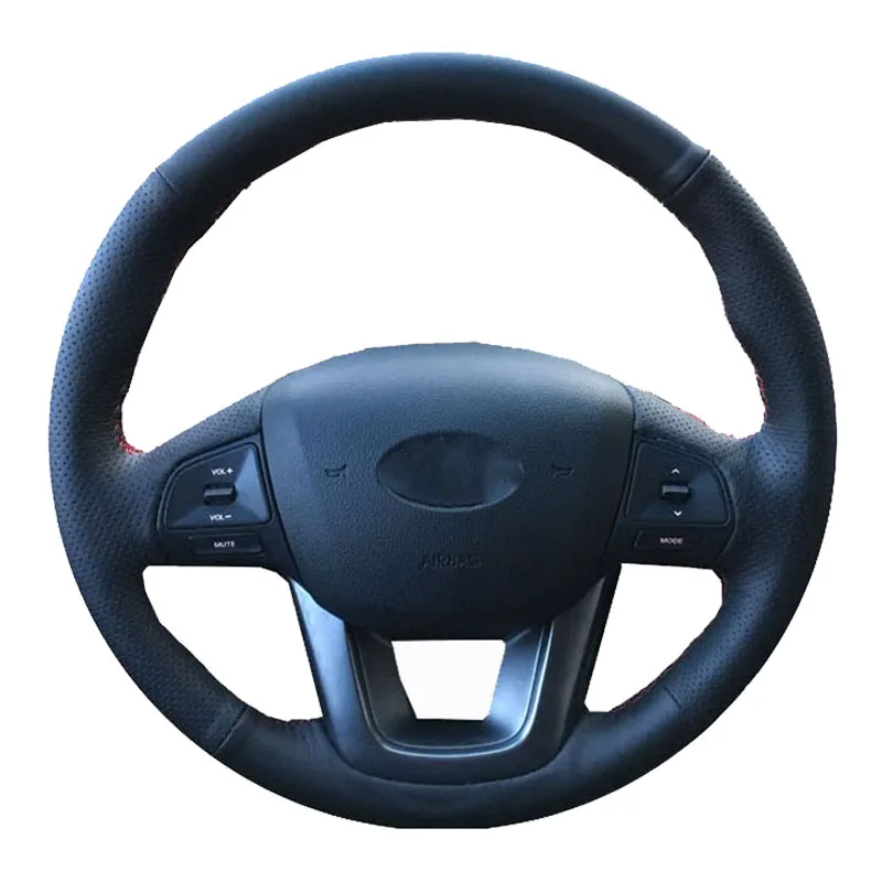Чехол рулевого колеса автомобиля из натуральной кожи для Kia K2 Rio 2011 2012 2013/оплетка