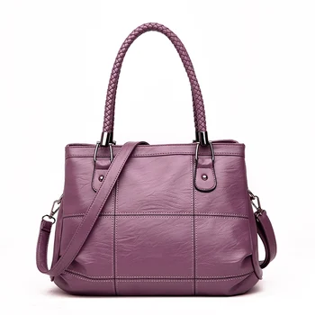 

Women's handbag stitching twist handle highlights quality temperament shoulder bag crossbody bag