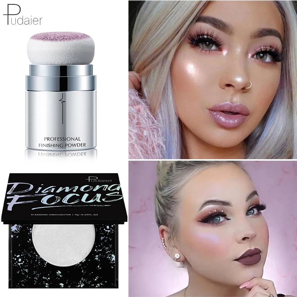 

Pudaier Soft Mushroom Head Loose Powder Oil Control Highlighter Eyeshadow Powder Brighten Skin Tone Easy to Wear High Quality