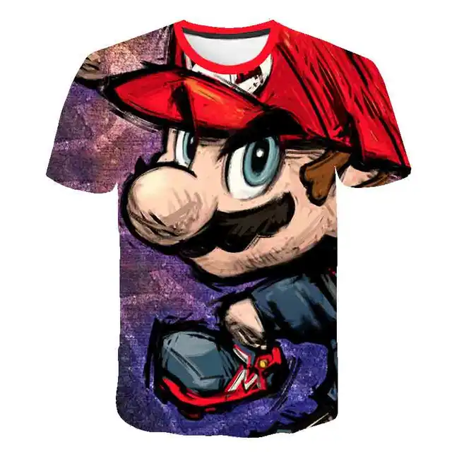 Cartoon Super Mario With Luigi Children Funny 3D Baby Boys mario bros T-shirt Girls Kids Clothes Summer Casual Tops T shirt