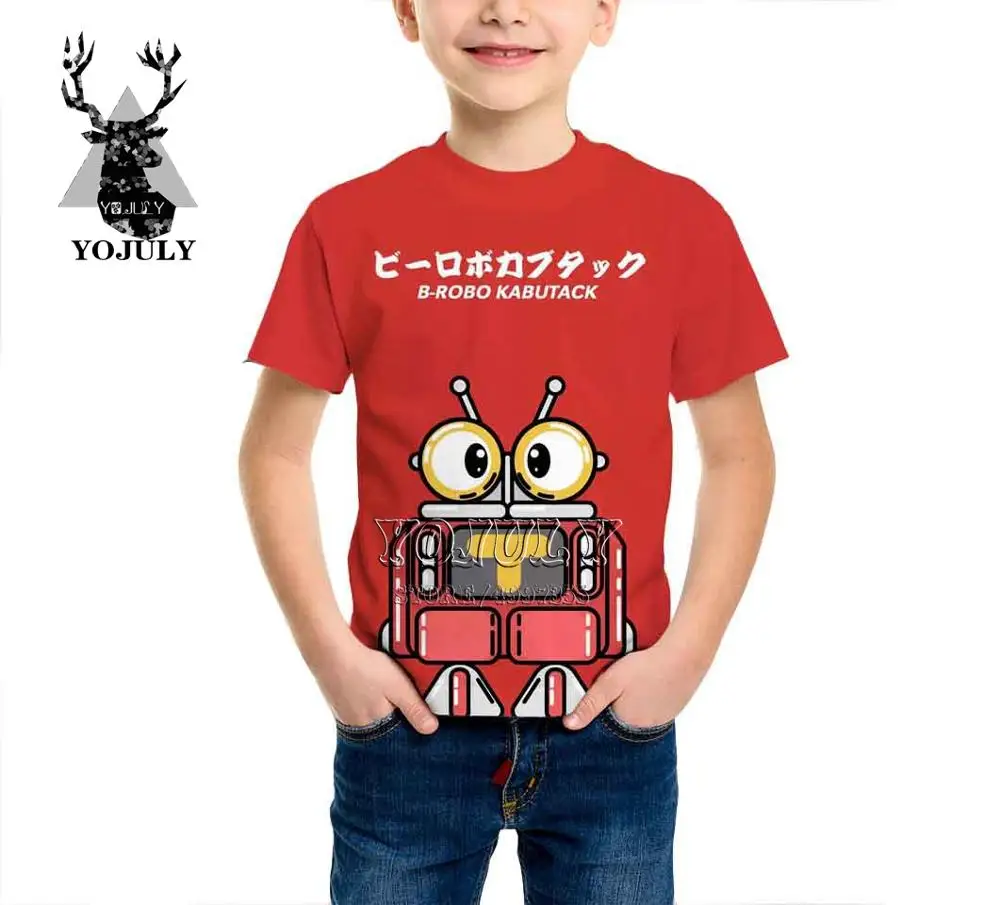 YOJULY/Милая B-ROBO, KABUTACK, футболка с 3d принтом для мальчиков и девочек-подростков, детский кавайный топ с короткими рукавами, футболки, детская одежда, уличная одежда, A424 - Цвет: 6