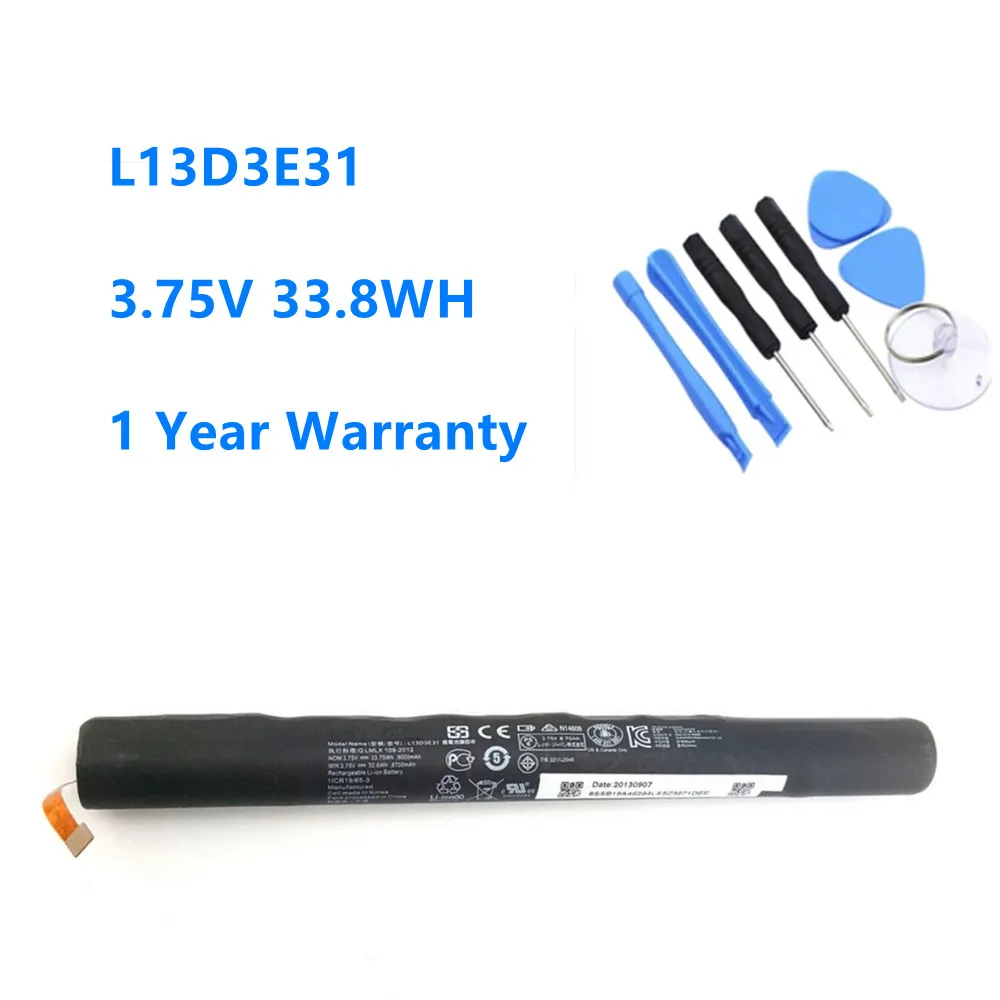 

L13D3E31 Tablet Battery for LENOVO YOGA 10" Tablet B8000 B8080 L13C3E31 B8000-F B8000-H B8080-H B8080-F 3.75V 33.8V/9000MAH