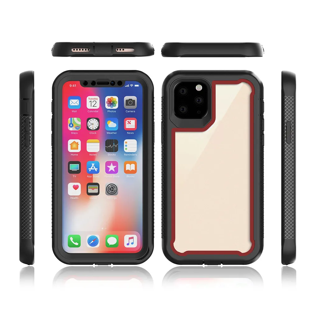 Для iPhone 11 Pro 5,8 дюймов чехол Гибридный сверхпрочный ударопрочный прозрачный чехол на заднюю панель Гибридный двухслойный чехол с защитой 360 °