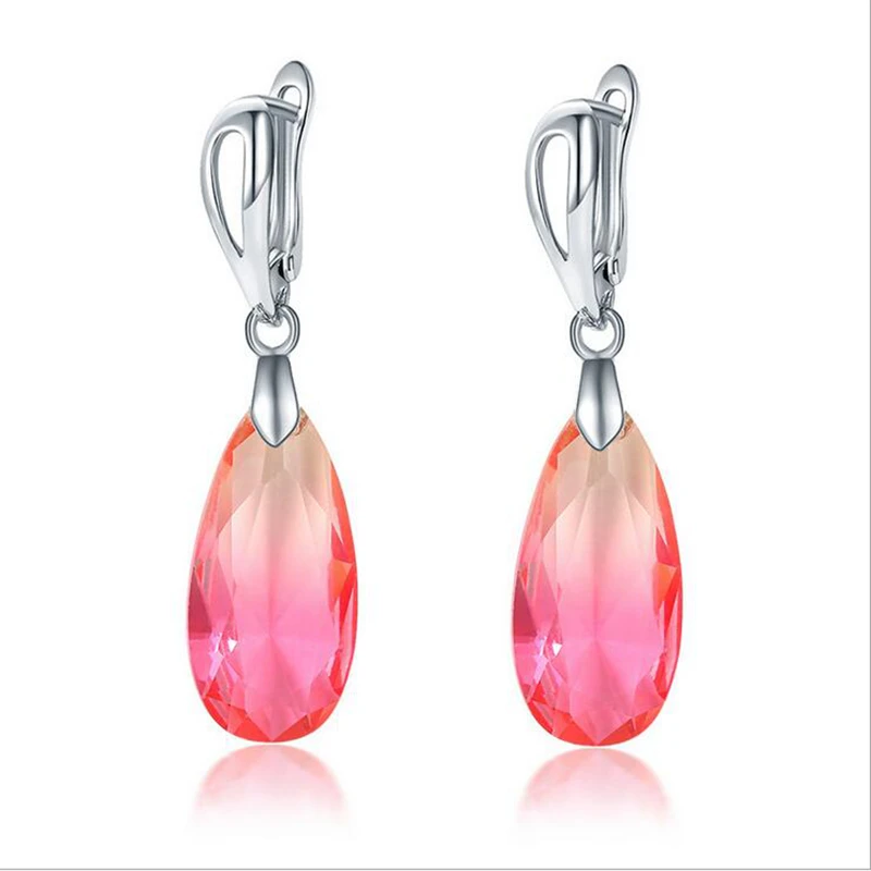 Hawaii Style Cluster Multicolor Morganite Red Purple Peridot 925 Sterling Silver Drop Dangle Earrings S5242|dangle drop earings|dangle earringsdrop