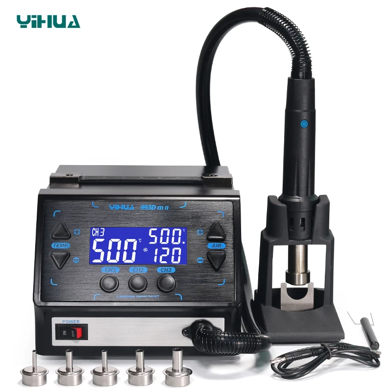 YIHUA 993DM II интеллектуальный цифровой дисплей BGA паяльная станция 1000 Вт