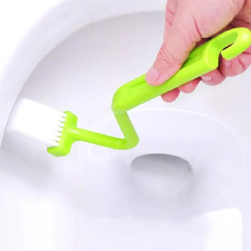 2Pcs S Type Toilet Brushes Toilet Cleaner Brush Corner Bending Type Brush Japanese Cleaning Brushes Bathroom Scrub