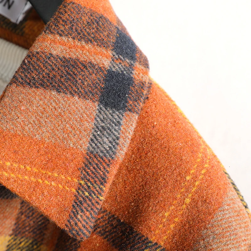 Рубашка мужская шерстяная в стиле ретро модная утепленная куртка клетку