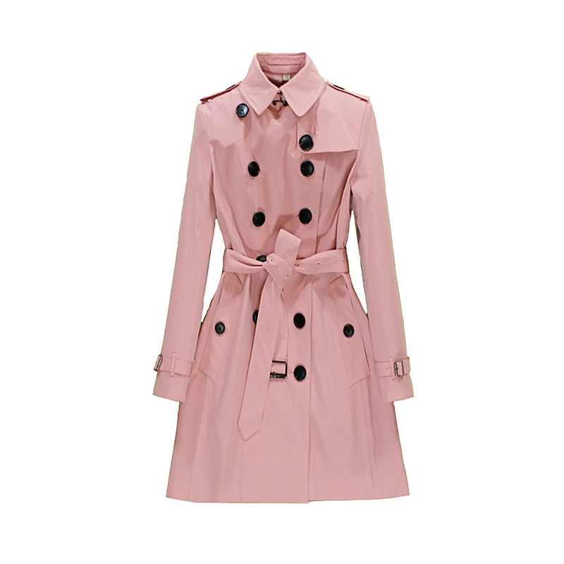 Long coat in European and American British style slim trench coat