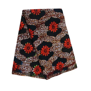 

African Real Wax 6yard 2019 New African Fabric 100% Cotton Red Flowers Print Fabric