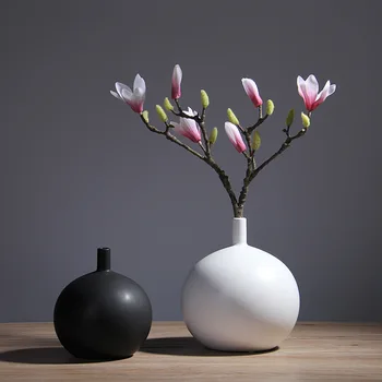 

Nordic Modern Black And White Spherical Ceramic Hydroponic Vase Table Flower Vases Home Decoration Ornaments X3329