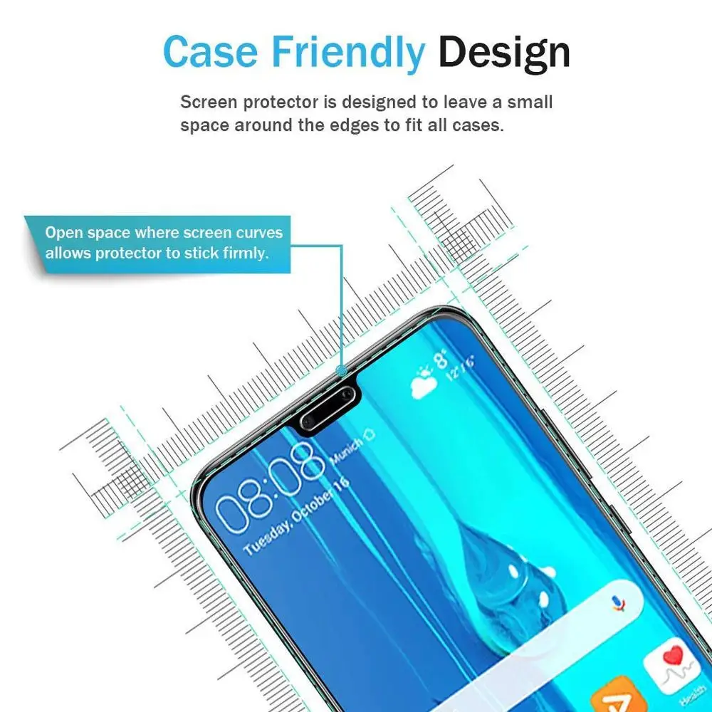 2 шт закаленное стекло для huawei P smart Z Plus Y9 Y7 Y5 P20 Lite GR3 тег DIG L21 LYO-L01 4C Pro Y6 II защита экрана