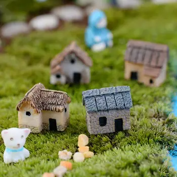 

1/4Pcs Micro Landscape Fairy Garden Houses Miniature Mini Craft Micro Landscaping Village Stone House DIY Garden Ornament Decor