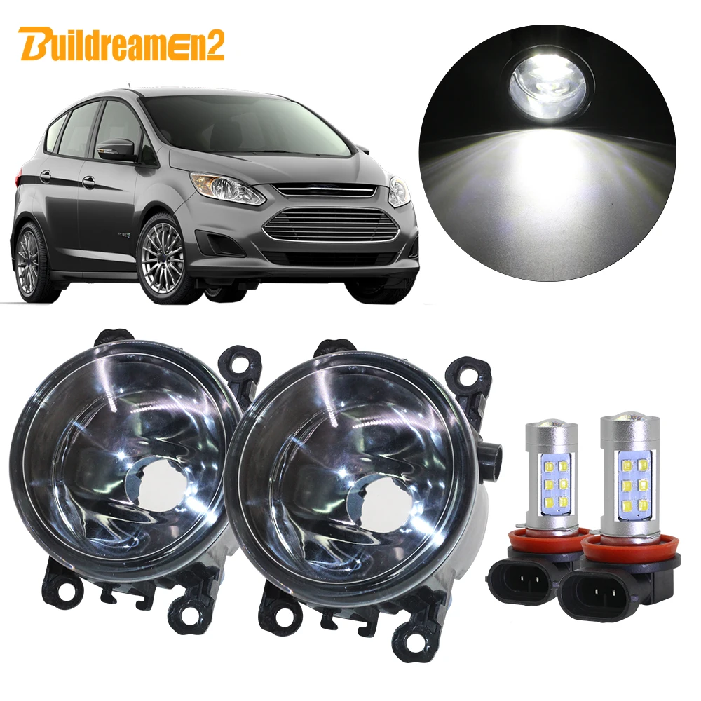 

Buildreamen2 автомобильные аксессуары H11 туман светильник сборки абажур + лампы света DRL 12V для Ford C-Max 2 MPV Субару Outback 2010 2011 2012 2013 2014 2015