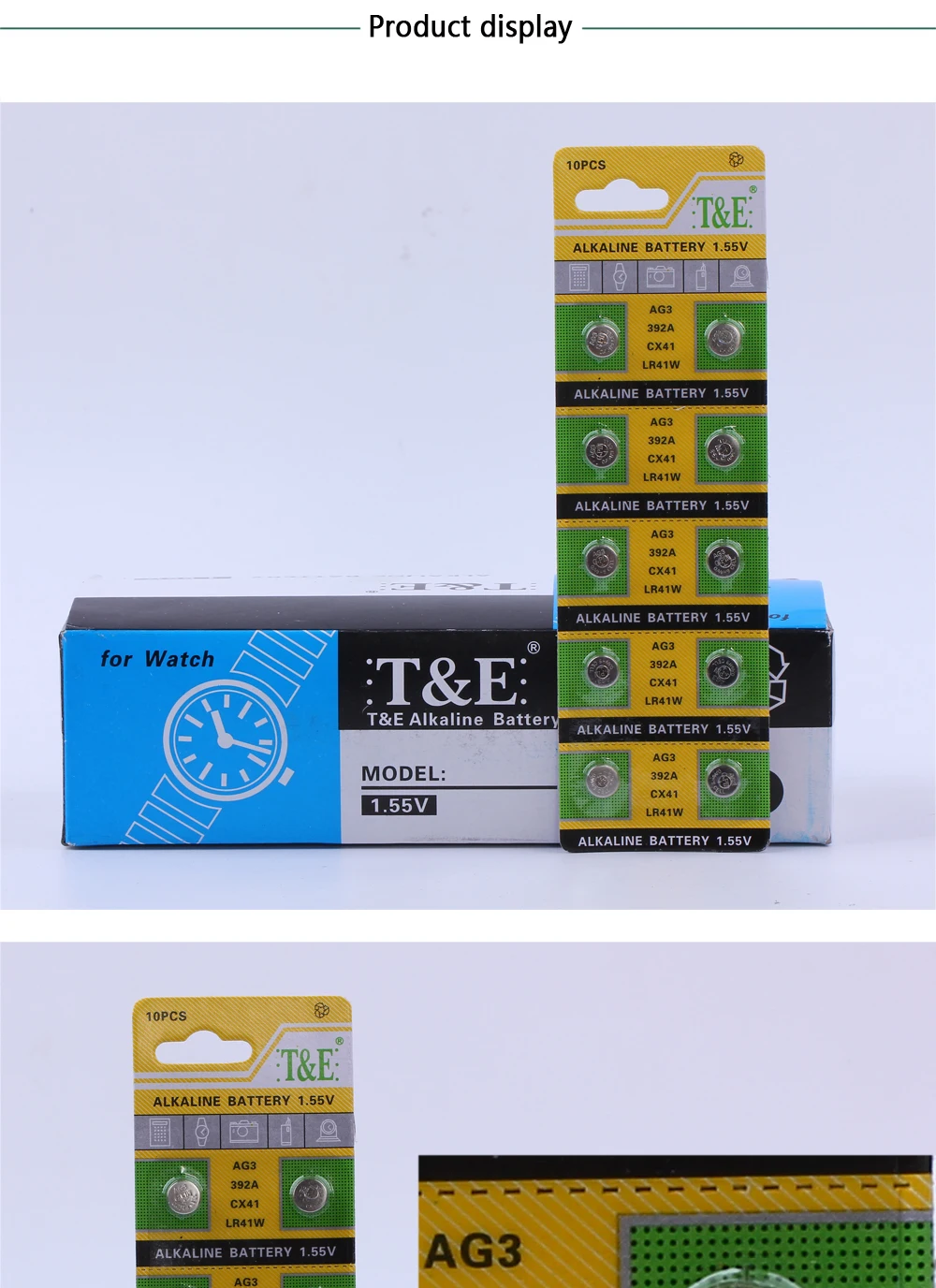Eunicell 10 шт. щелочные батарейки 1,55 в AG3 LR41 392 кнопки SR41 192 L736 384 SR41SW CX41 AG 3 для часов игрушки