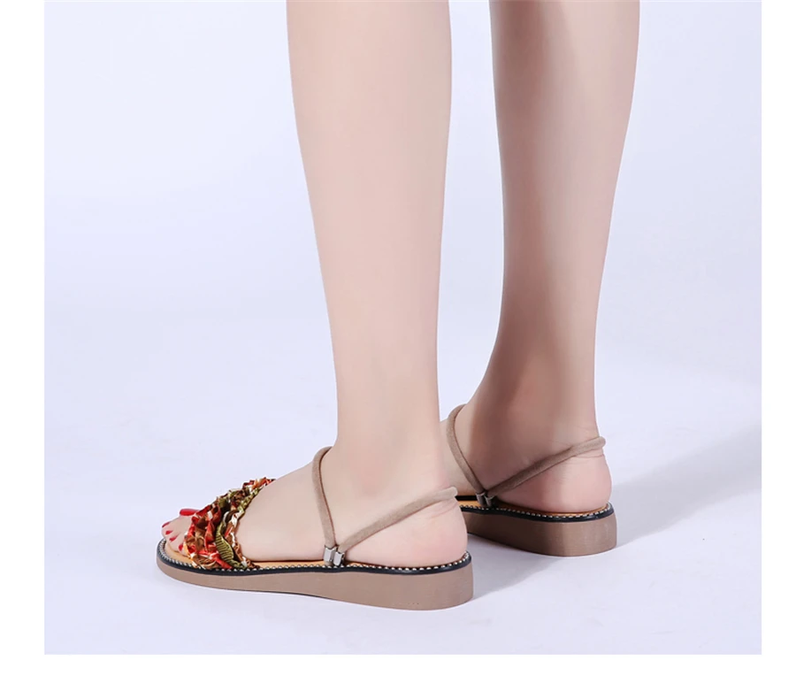 Summer women sandals flower flat Sandals women flat rubber Sandalias slippers ladies flat low heel slides sandals