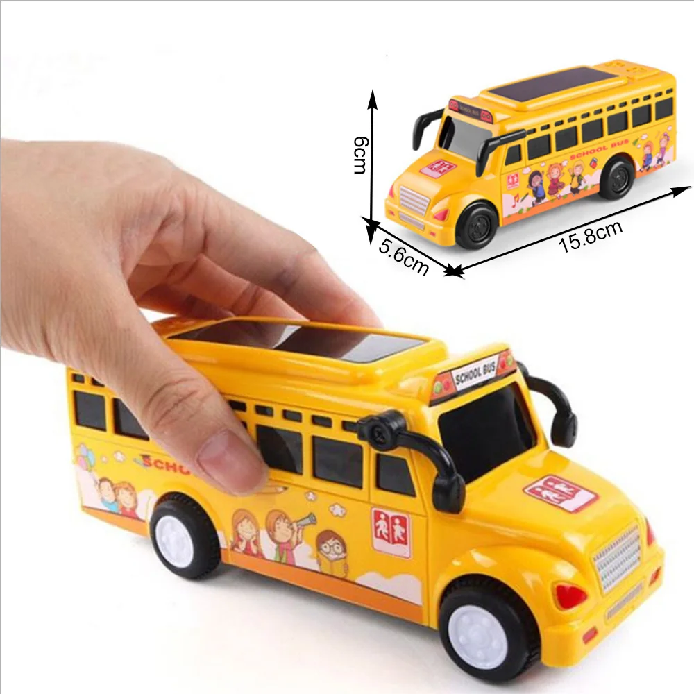 Baby Plastic Toys Car Luminous Inertia Car School Bus Model Toy Early Education Toy For Children 1