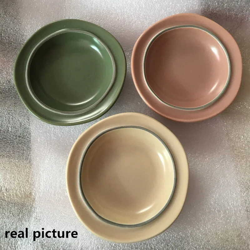 Nordic Style Ceramic Tableware Dishes Spoon Plates Creative Set Soup Bowl Household Combination Dinnerware