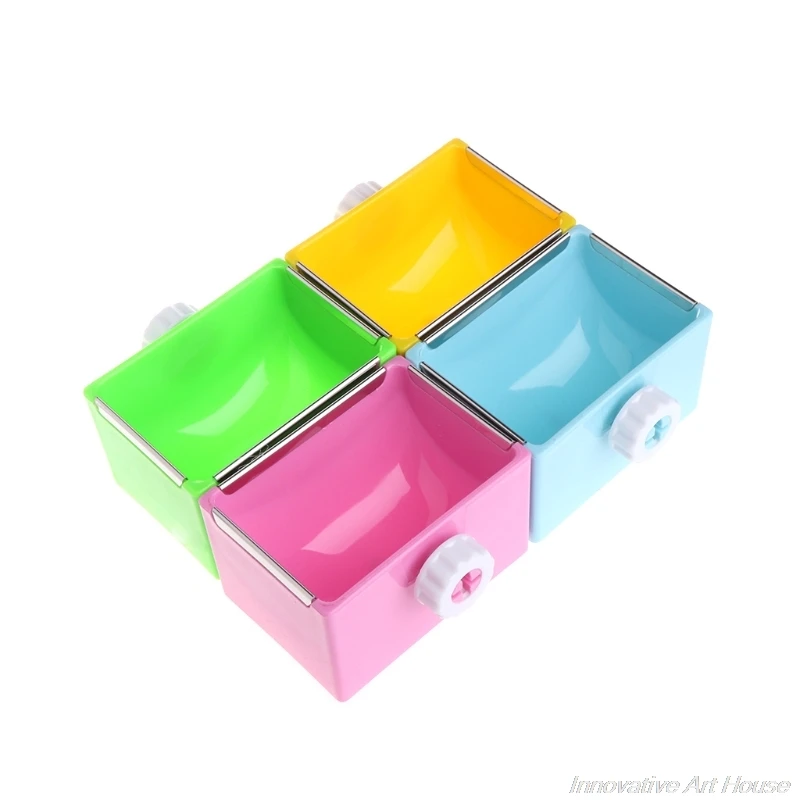 Recipiente de alimentación para mascotas, jaula de plástico rectangular, alimentador de agua para alimentos para conejos, gatos, D30 20