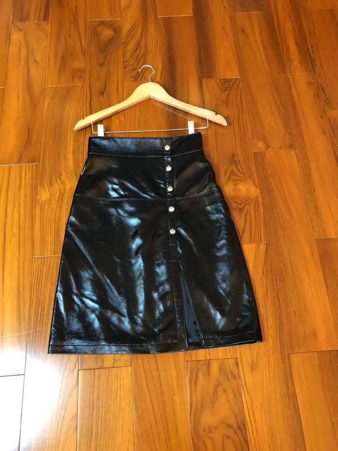 Новая женская модная сексуальная одноцветная боковая пряжка передняя вилка Высокая талия пердежная юбка 1010