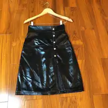 Новая женская модная сексуальная одноцветная боковая пряжка передняя вилка Высокая талия пердежная юбка 1010