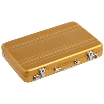

Aluminum password box Card Case Mini suitcase Password briefcase Gold