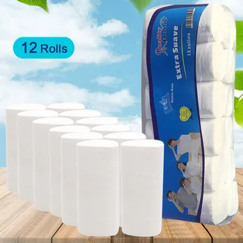 

12 Rolls Paper Hand Towels Toilet Paper Toilet Roll Tissue Napkin Disposable Face Towel Roll Paper Tissue Toilet paper