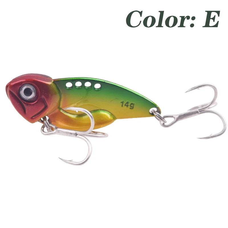 1Pcs 7g 10g 14g Metal VIB Blade Fishing Lure Sinking Spinner Spoon Balancer Wobbler Artificial Bait With Treble Hook Bass Tackle