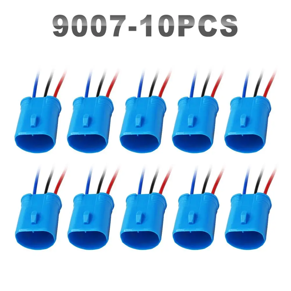 JGAUT 10 штук мужской H4 H7 9005 HB3 H8 H9 H11 H13 9007 5202 7440 разъем лампа накаливания держатель для Автомобильная галогеновая ближнего света, лампа для противотуманной фары - Цвет: 9007 Male