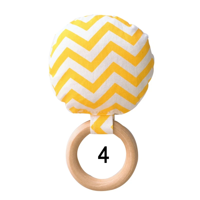 D Новорожденный ребенок прорезыватель кольцо Жевательная Прорезыватель портативный ручной безопасная, из дерева натуральное кольцо детские зубы упражняющая игрушка подарок - Цвет: D