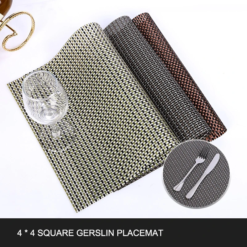 

Table Placemat PVC Non-Slip Rectangle Coffee Cup Pad Heat Insulation Mat Kitchen Accessories Table Placemat