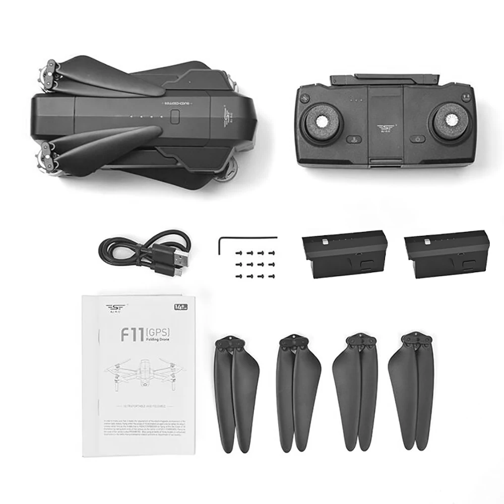 SJ R/C F11 5G Wifi FPV gps бесщеточный Дрон с камерой 1080P 120 широкоугольный следущий за мной Радиоуправляемый квадрокоптер с 3 батареями - Цвет: black 2 batteries