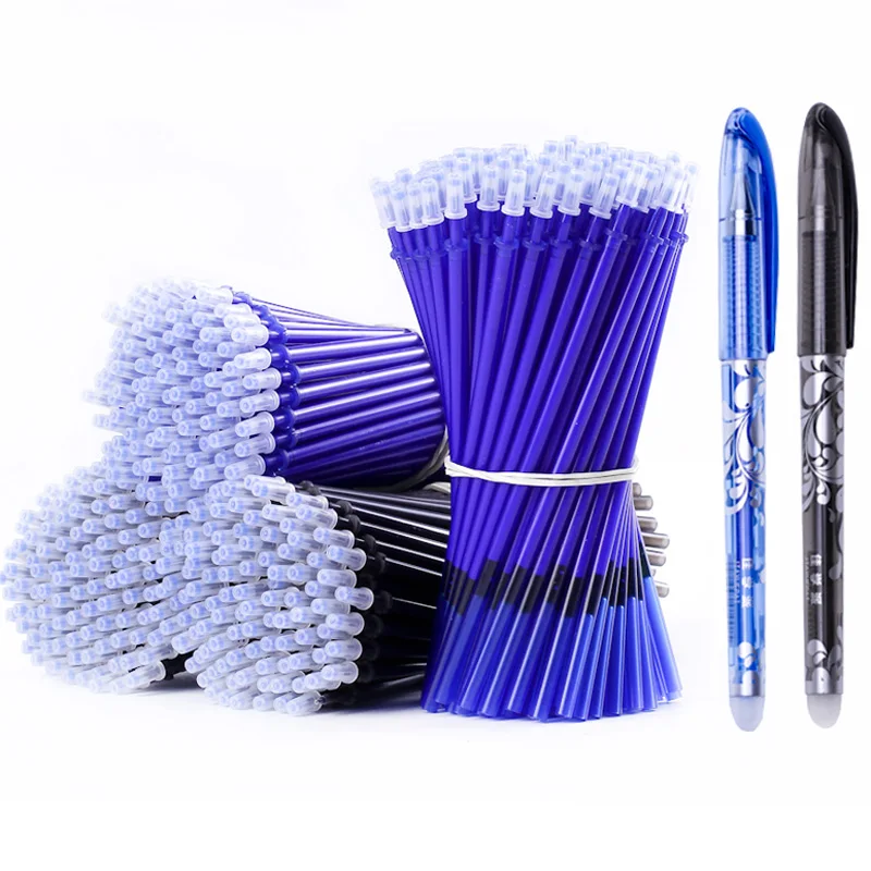 53Pcs/Lot Erasable Pens Refill Set Washable Handle Blue Erasable Gel Pen Rod School Writing Stationery Tool Student Gift Suit