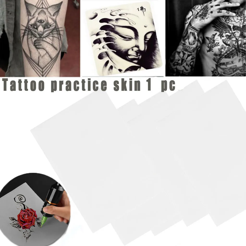 1pc Tattoo Practice Skin Plain Blank Double Sided Learning Training 10 Pcs Tattoo Makeup Nontoxic Soft Permanent Makeup Kit Tools - Color: 1pc